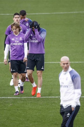 James Rodriguez during Real Madrid training