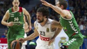 Tillie, Sergio Llull y Causeur, en el Madrid-Baskonia de la primera vuelta.