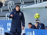 Ion Ansotegi, entrenador de la Real Sociedad B, que ha vencido al FC Andorra 1-2.