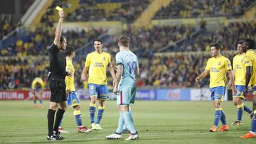 01/03/18  PARTIDO PRIMERA DIVISION 
 LAS PALMAS - BARCELONA 
 ARBITRO MATEU LAHOZ 
 TARJETA AMARILLA LUCAS DIGNE