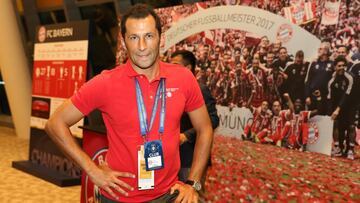 SINGAPORE, SINGAPORE - JULY 25: Hasan Salihamidzic, Bayern Munich legend at half time during the ICC Singapore match between Chelsea and FC Bayern in the Champions Lounge at National Stadium on July 25, 2017 in Singapore. (Photo by Lionel Ng/Getty Images  for ICC)