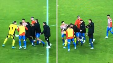 Fue demasiado lejos: la secuencia completa de la 'macarrada' final del derbi asturiano