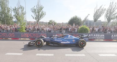 Carlos Sainz durante la exhibición. 