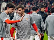 09/12/25 PARTIDO SEGUNDA DIVISION
SPORTING DE GIJON - ANDORRA
GELABERT CON CURBELO EN EL CALENTAMIENTO EL PASADO PÀRTIDO