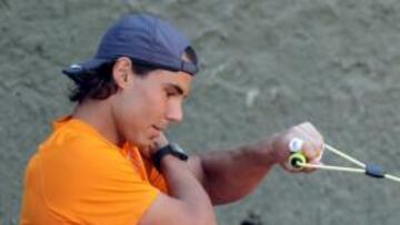 <b>PUESTA A PUNTO. </b>Rafa Nadal, ayer durante su entrenamiento.