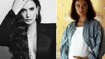 Im&aacute;genes de Demi Moore posando y de la actriz metida en su personaje de &#039;La s&eacute;ptima profec&iacute;a&#039;.