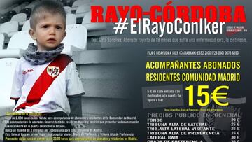 Vallecas y el Rayo se volcar¨¢n con el peque?o Iker Gata