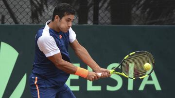 Tenis, Colombia vs Chile.
 Copa Davis 2017.
 Cristian Garin de Chile durante la serie final de partidos en el Grupo I de la Zona Americana de la Copa Davis,
 VizzorImage / Leon Monsalve /Photosport