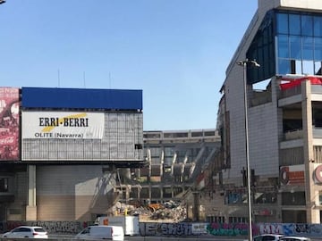 The Vicente Calderón, which is currently being demolished.