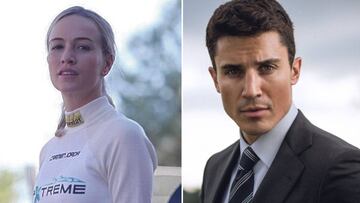 Imágenes de la piloto de Fórmula 1 Carmen Jordá y el actor Álex González