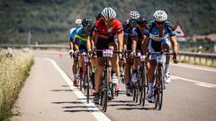 Un grupo de ciclistas, durante la pasada edición de la Quebrantahuesos. Foto: QH