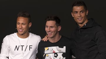 Neymar, Messi y Cristiano. 