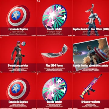 fortnite nueva skin capitan america sam wilson mcu marvel