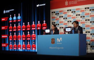En la foto, la rueda de prensa de Lopetegui en la que da la lista de convocados con España para el Mundial de Rusia 2018.