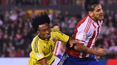 Cuadrado, imparable en el uno contra uno ante los paraguayos