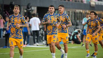 Angel Correa of Tigres during the match between Inter Miami and Tigres UANL as part of Quarter-Final of the Leagues Cup 2025 at Chase Stadium on August 20, 2025 in Miami, Florida, United States.