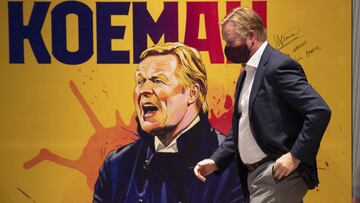 Ronald Koeman, instantes antes de su presentaci&oacute;n con entrenador del Barcelona.