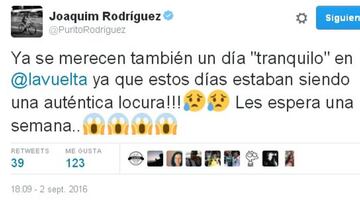 Purito entiende "la tranquilidad" del pelotón en la etapa de hoy