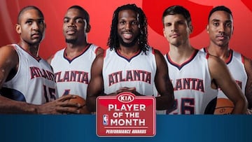 Al Horford, Paul Millsap, DeMarre Carroll, Kyle Korver y Jeff Teague.