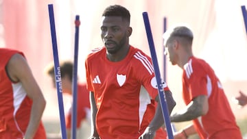 Iheanacho, en la Ciudad Deportiva del Sevilla este jueves.