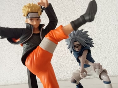 Naruto contra Sasuke con Sello Maldito Fase II en dos vibrantes figuras Banpresto