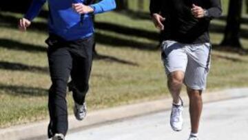 <b>CARRERAS EN CASA. </b>Tiger se entrena para recuperar la forma.