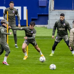 El Atlético sigue preparando el partido ante el Celta con bajas