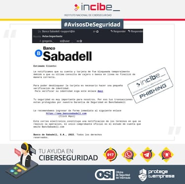 El Banco Sabadell no está bloqueando cuentas y tarjetas: la nueva estafa por Phishing