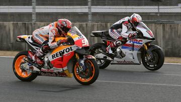 Alonso corrió con Márquez sobre la MotoGP de Honda en Motegi