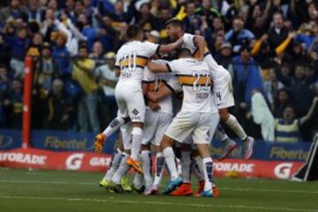 Alegría de los jugadores de Boca Juniors
