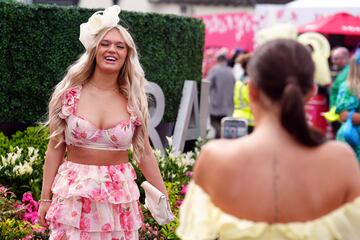 A racegoer on day two of the 2024 Randox Grand National Festival at Aintree Racecourse, Liverpool. Picture date: Friday April 12, 2024. (Photo by Mike Egerton/PA Images via Getty Images)