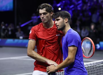 Taylor Fritz y Carlos Alcaraz, en la Laver Cup.