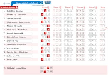 Pronóstico de la Quiniela de fútbol jornada 23 - 25/11/25 