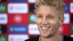 Soccer Football - Euro 2020 - Denmark Press Conference - Helsingor, Denmark - June 29, 2021 Denmark&#039;s Daniel Wass during a press conference Thomas Sjoerup/Ritzau Scanpix via REUTERS      ATTENTION EDITORS - THIS IMAGE WAS PROVIDED BY A THIRD PARTY. D
