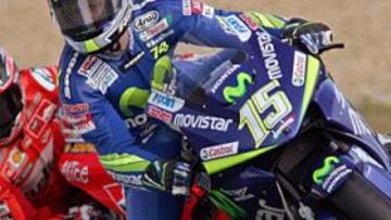 <B>ESPAÑOLES AL PODER. </B>Sete y Checa saldrán desde la primera línea por delante de Rossi.