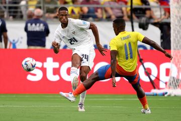 La Selección Colombia goleó 5-0 a Panamá y se aseguró en las semifinales de la Copa América 2024. Jhon Córdoba, James Rodríguez, Luis Díaz, Richard Ríos y Miguel Borja fueron los encargados de darle el triunfo al equipo nacional.