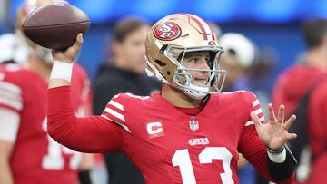 INGLEWOOD, CALIFORNIA - SEPTEMBER 17: Brock Purdy #13 of the San Francisco 49ers warms up before the game against the Los Angeles Rams at SoFi Stadium on September 17, 2023 in Inglewood, California.   Sean M. Haffey/Getty Images/AFP (Photo by Sean M. Haffey / GETTY IMAGES NORTH AMERICA / Getty Images via AFP)