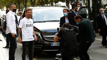 Messi, a su llegada a París.