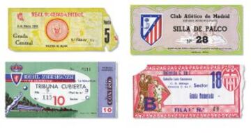 Las entradas comienzan a ser obras de arte. No se limitan a especificar el partido o el lugar de asiento. Recogen motivos de la ciudad, escenas futbolísticas o el escudo del equipo rival. Son piezas de museo.