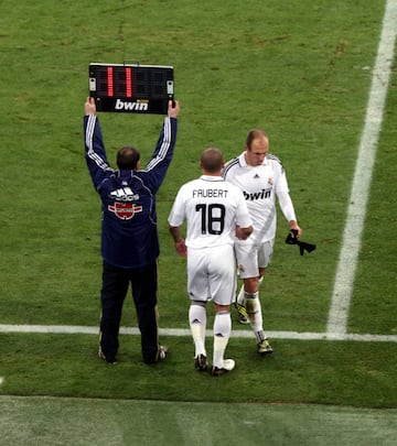 Faubert, en un partido con el Real Madrid.