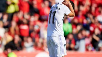 MALLORCA, SPAIN - FEBRUARY 05: Marco Asensio of Real Madrid CF reacts after missing a penalty kick during the LaLiga Santander match between RCD Mallorca and Real Madrid CF at Estadi Mallorca Son Moix on February 05, 2023 in Mallorca, Spain. (Photo by Cristian Trujillo/Quality Sport Images/Getty Images)