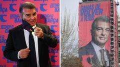 Laporta desvela la razón de su pancarta frente al Bernabéu