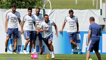 La albiceleste se entrena tras el duro empate contra Islandia