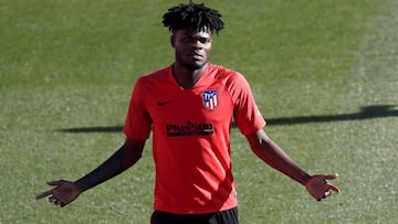 Thomas en un entrenamiento del Atl&eacute;tico. 