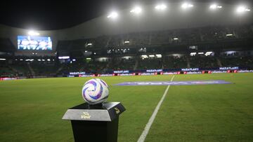 Official Ball Voit Tempest during the game Mazatlan FC vs Toluca, corresponding to Round 17 of the Torneo Apertura 2023 of the Liga BBVA MX, at El Encanto Stadium, on November 10, 2023. 

<br><br>

Balon Oficial Voit Tempest durante el partido Mazatlan FC vs Toluca, correspondiente a la Jornada 17 del Torneo Apertura 2023 de la Liga BBVA MX, en el Estadio El Encanto, el 10 de Noviembre de 2023