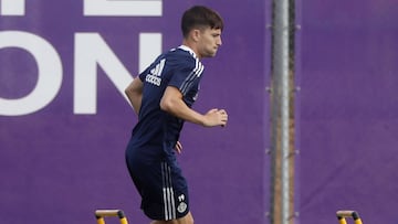 Toni Villa, jugador del Real Valladolid, volverá al once ante el Fuenlabrada.