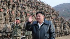 North Korean leader Kim Jong Un attends a military demonstration in North Korea, in this picture released on March 16, 2024 by the Korean Central News Agency. KCNA via REUTERS    ATTENTION EDITORS - THIS IMAGE WAS PROVIDED BY A THIRD PARTY. REUTERS IS UNABLE TO INDEPENDENTLY VERIFY THIS IMAGE. NO THIRD PARTY SALES. SOUTH KOREA OUT. NO COMMERCIAL OR EDITORIAL SALES IN SOUTH KOREA.