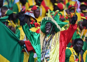 Hincha senegalés animando a su selección.