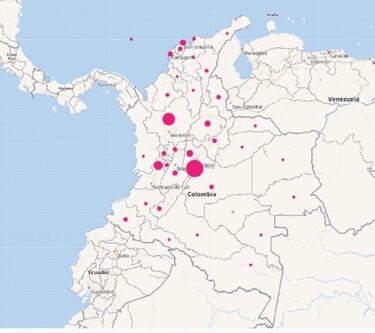 Mapa de casos y muertes por coronavirus por departamentos en Colombia: hoy, 25 de marzo