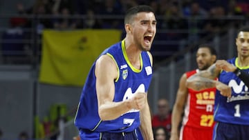 Jaime Fernández, durante un partido con el Movistar Estudiantes en su última temporada como jugador de los del Ramiro.